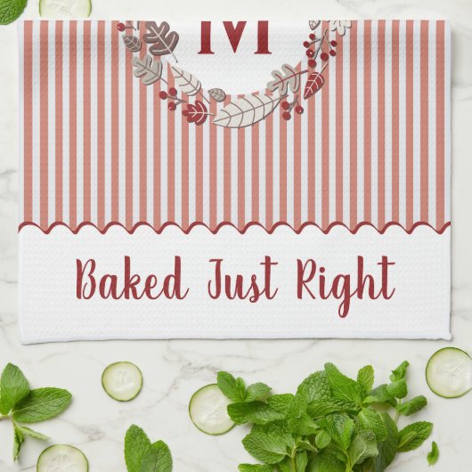 Linge De Cuisine Monogramme des fils de Noël initial (Plié)