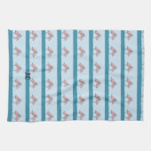 Linge De Cuisine Monogramme deux Flamants roses roses sur le Motif (Horizontal)