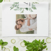 Linge De Cuisine Monogramme deux photos | Cadre de verdure personna (Plié)