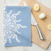 Linge De Cuisine Monogramme d'ornement bleu d'hiver G-Clef Snowflak (Quart Plié)