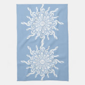 Linge De Cuisine Monogramme d'ornement bleu d'hiver G-Clef Snowflak (Vertical)