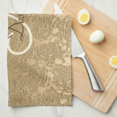 Linge De Cuisine Monogramme Elegant Or Moderne Fille Floral (Quart Plié)