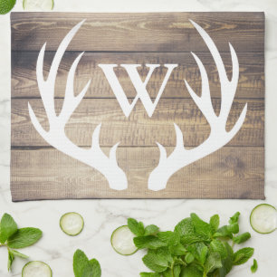 Linge De Cuisine Monogramme en bois d'andouillers de planches de