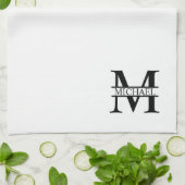 Linge De Cuisine Monogramme et nom personnalisés (Plié)