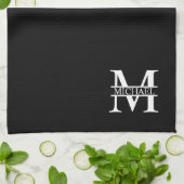 Linge De Cuisine Monogramme et nom personnalisés (Plié)