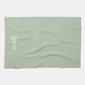 Linge De Cuisine Monogramme et nom personnalisés de Sage Vert moder (Horizontal)
