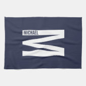 Linge De Cuisine Monogramme et nom personnalisés modernes (Horizontal)