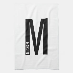 Linge De Cuisine Monogramme et nom personnalisés modernes
