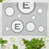 Linge De Cuisine Monogramme fait sur commande E ou tous cercles (Plié)