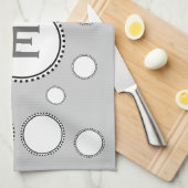Linge De Cuisine Monogramme fait sur commande E ou tous cercles (Quart Plié)