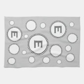 Linge De Cuisine Monogramme fait sur commande E ou tous cercles (Horizontal)