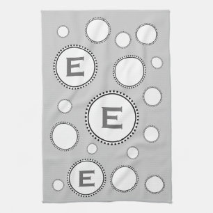 Linge De Cuisine Monogramme fait sur commande E ou tous cercles