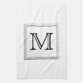 Linge De Cuisine Monogramme fait sur commande imprimé. Noir et (Vertical)
