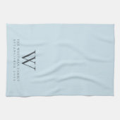 Linge De Cuisine Monogramme familial Élégant Pastel Blue Kitchen (Horizontal)