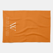 Linge De Cuisine Monogramme familial Élégante cuisine orange (Horizontal)