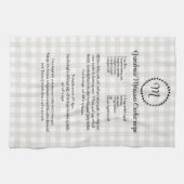 Linge De Cuisine Monogramme Ferme Recette Garde Buffalo Plaid (Horizontal)