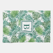Linge De Cuisine Monogramme Feuille  de palme tropical Motif (Horizontal)