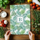 Linge De Cuisine Monogramme Feuille  de palme tropical Motif