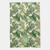 Linge De Cuisine Monogramme Feuille de palme tropicale (Vertical)