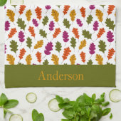 Linge De Cuisine Monogramme Feuilles d'automne Couleurs d'automne V (Plié)