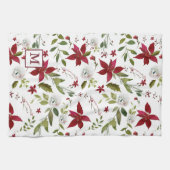 Linge De Cuisine Monogramme floral Chic de Poinsettia (Horizontal)
