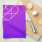 Linge De Cuisine Monogramme géométrique cool | Violette violette ma (Quart Plié)