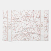 Linge De Cuisine Monogramme géométrique en polygone en or Rose (Horizontal)