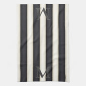 Linge De Cuisine Monogramme gothique noir et blanc (Vertical)