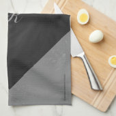 Linge De Cuisine Monogramme gris ardoise (Quart Plié)