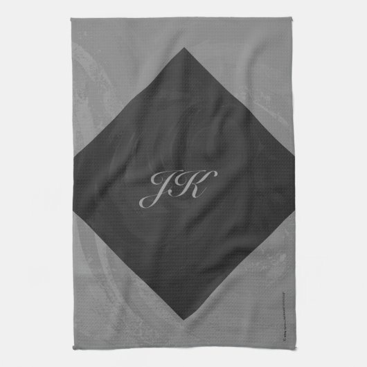 Linge De Cuisine Monogramme gris ardoise (Vertical)