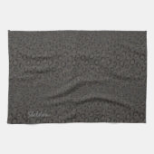 Linge De Cuisine Monogramme gris noir frais d'impression de guépard (Horizontal)