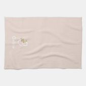 Linge De Cuisine Monogramme initial beige botanique aquarelle (Horizontal)