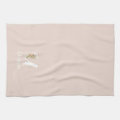 Linge De Cuisine Monogramme initial beige botanique aquarelle (Horizontal)