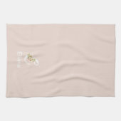 Linge De Cuisine Monogramme initial beige botanique aquarelle (Horizontal)