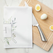 Linge De Cuisine Monogramme initial botanique (Quart Plié)