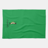 Linge De Cuisine Monogramme initial botanique à l'aquarelle verte (Horizontal)