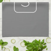 Linge De Cuisine Monogramme Initial De Style Moderne | Blanc & Gris (Plié)