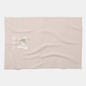 Linge De Cuisine Monogramme initial en beige botanique aquarelle (Horizontal)