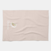Linge De Cuisine Monogramme initial en beige botanique aquarelle (Horizontal)