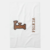 Linge De Cuisine Monogramme initial en cuir occidental F (Vertical)