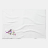 Linge De Cuisine Monogramme Initial Plus Dessin Floral (Horizontal)