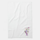 Linge De Cuisine Monogramme Initial Plus Dessin Floral (Vertical)