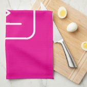 Linge De Cuisine Monogramme Initial Simple & Moderne | Rose & Blanc (Quart Plié)