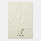 Linge De Cuisine Monogramme initiale noir botanique aquarelle (Vertical)