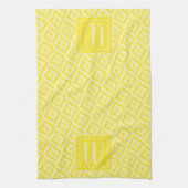 Linge De Cuisine Monogramme Jaune Motif diamant à trois tons (Vertical)