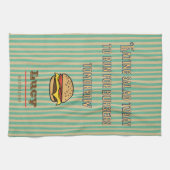 Linge De Cuisine Monogramme joli motif rétro avec hamburger mignon (Horizontal)