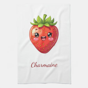Linge De Cuisine Monogramme jolie fraise kawaii