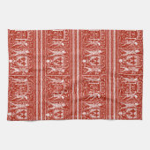 Linge De Cuisine Monogramme médiéval rouge et blanc français H de (Horizontal)