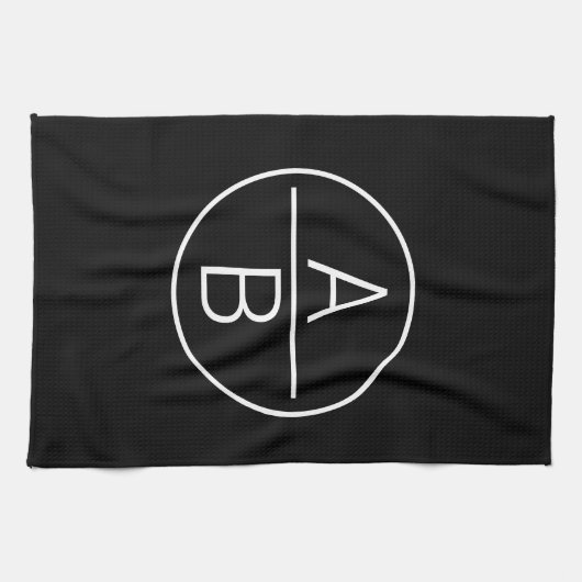 Linge De Cuisine Monogramme moderne de deux initiales (Horizontal)