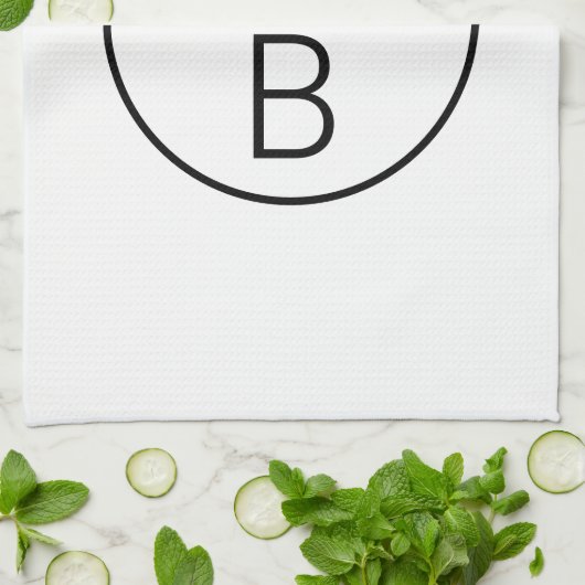 Linge De Cuisine Monogramme moderne de deux initiales (Plié)